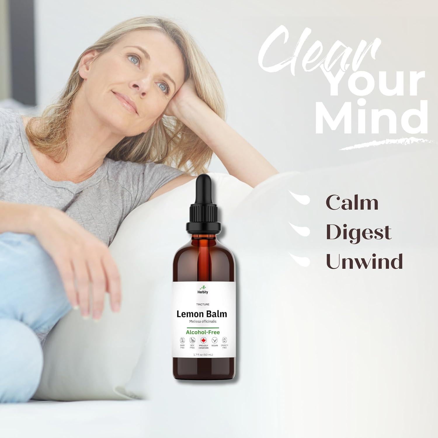 Tintura de Bálamo Limón Herbity 50 ml - Suplemento Vegano