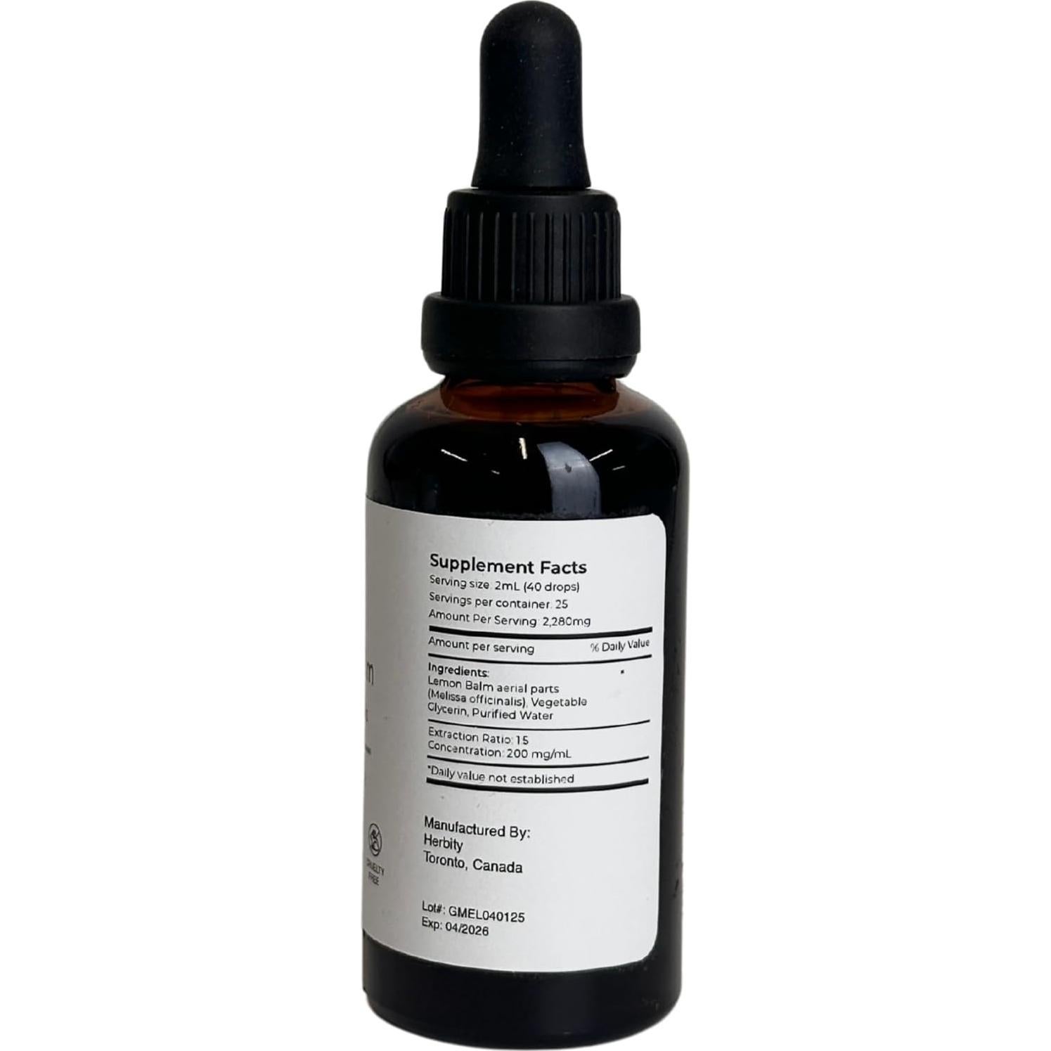 Tintura de Bálamo Limón Herbity 50 ml - Suplemento Vegano