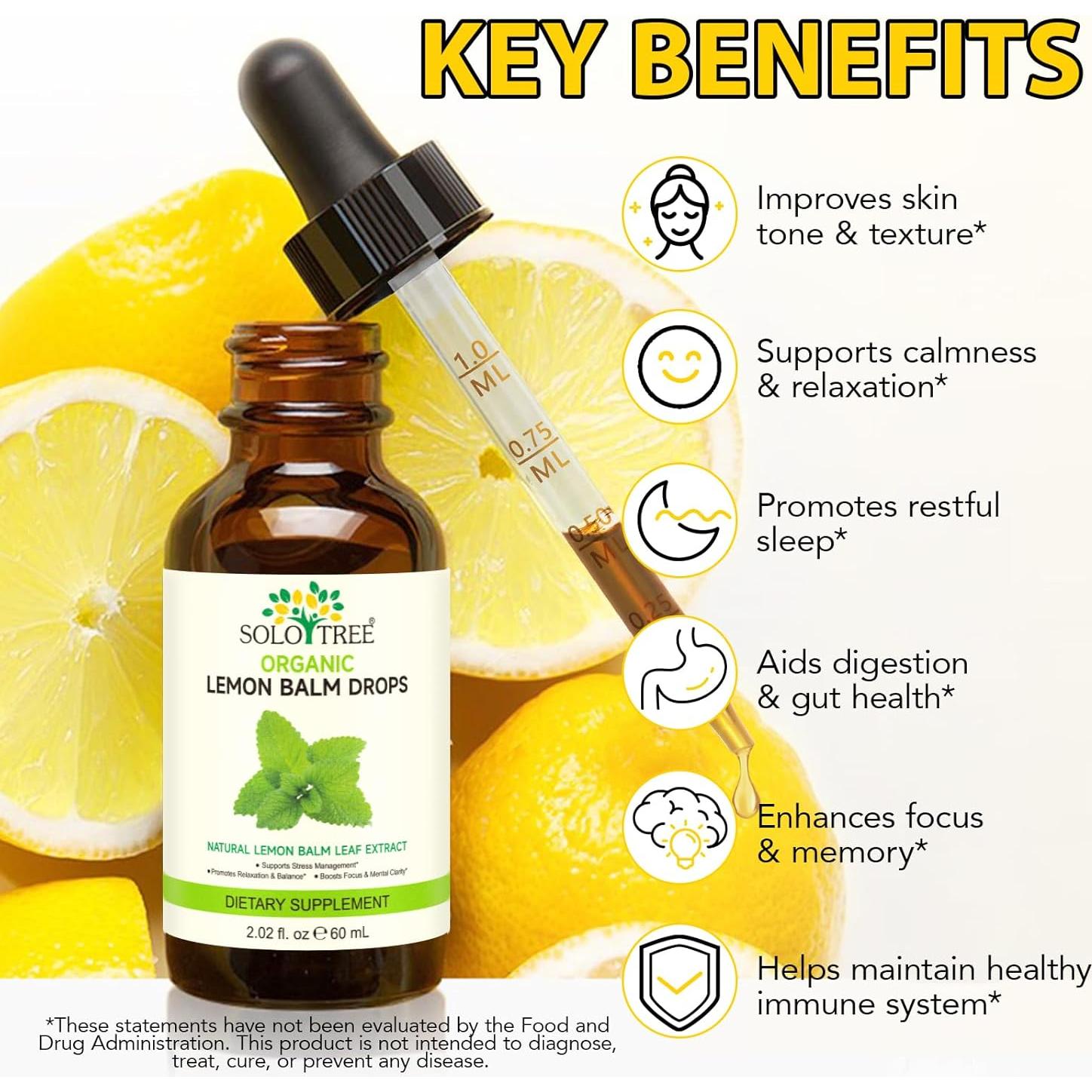Gotas de Bálamo de Limón SOLOTREE 59.15 ml Vegano Sin Alcohol