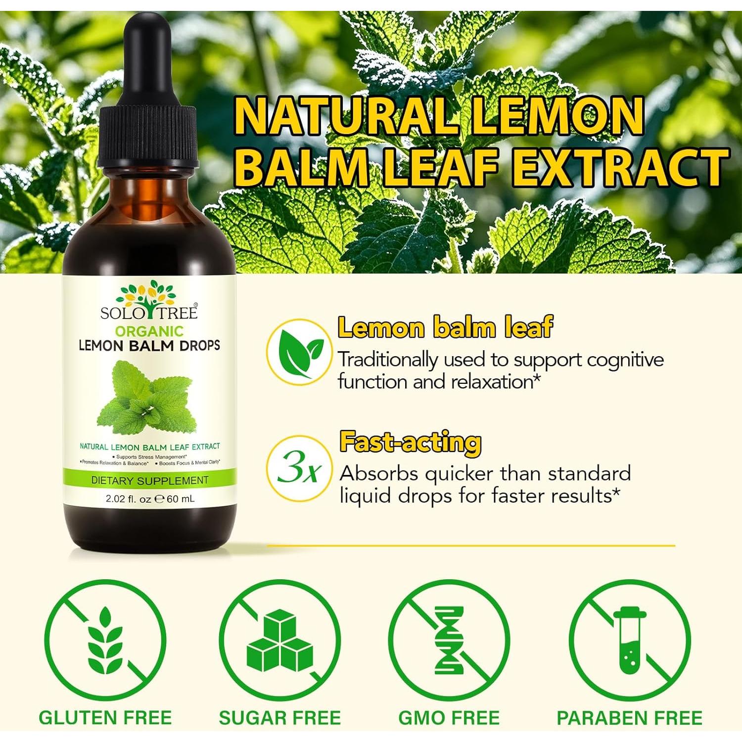 Gotas de Bálamo de Limón SOLOTREE 59.15 ml Vegano Sin Alcohol