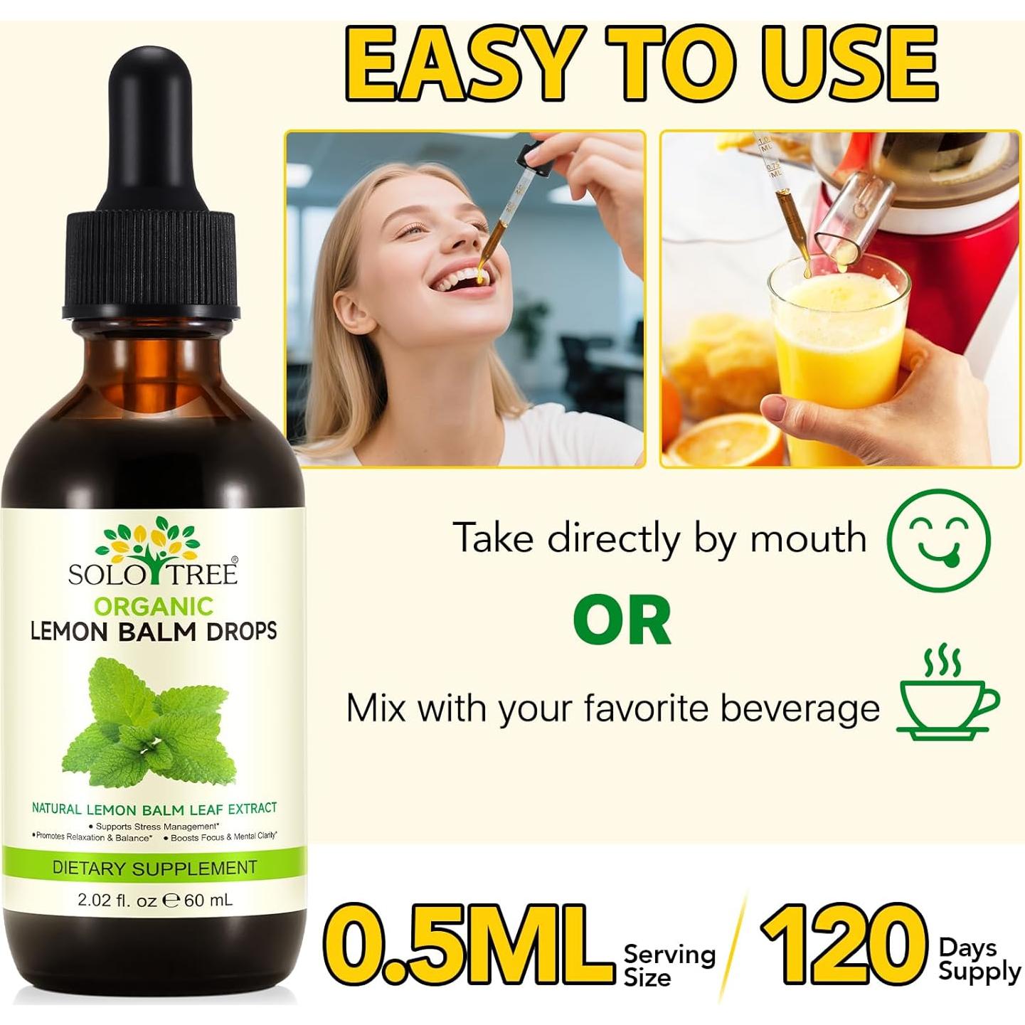 Gotas de Bálamo de Limón SOLOTREE 59.15 ml Vegano Sin Alcohol