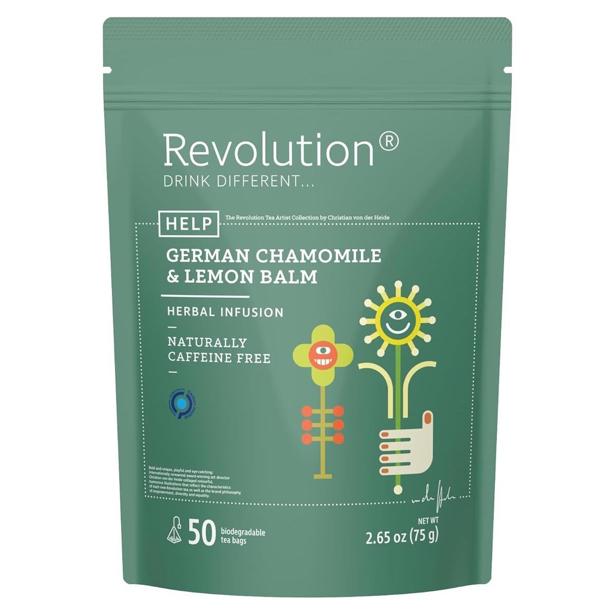 Té Herbal de Manzanilla Alemana Revolution Tea - 50 Bolsitas