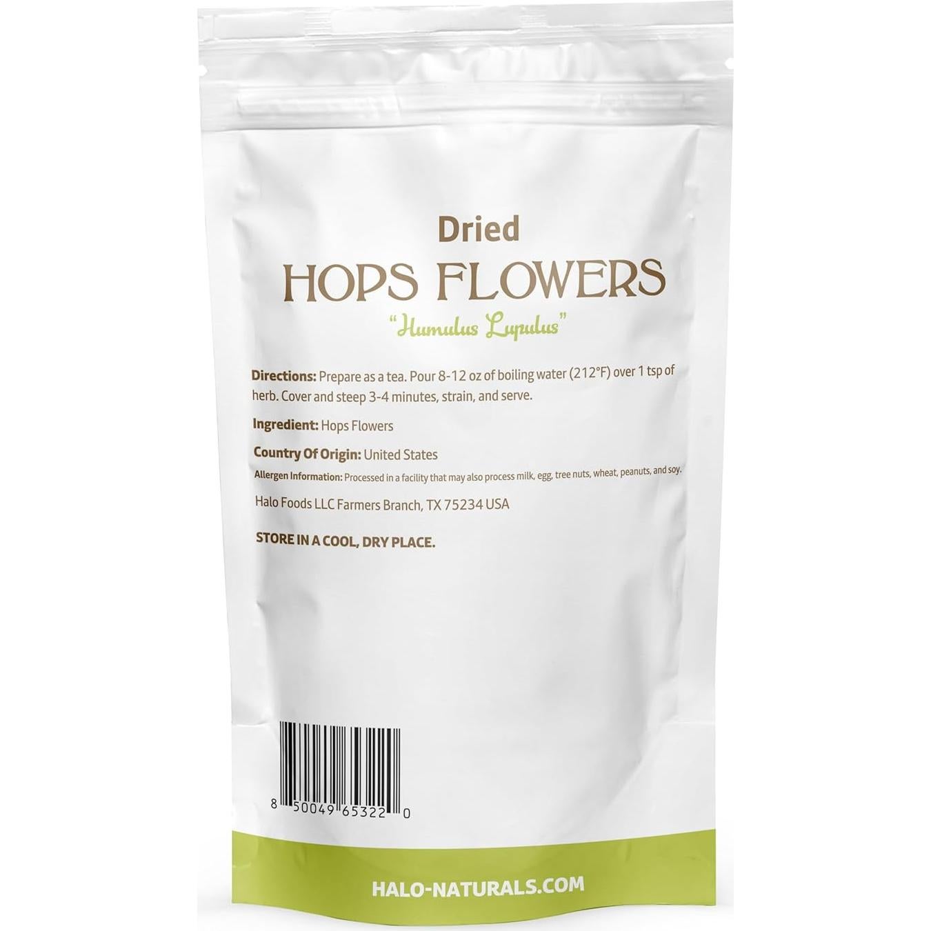 Flores de Lúpulo Enteras Halo Naturals 113g Bolsa Reutilizable
