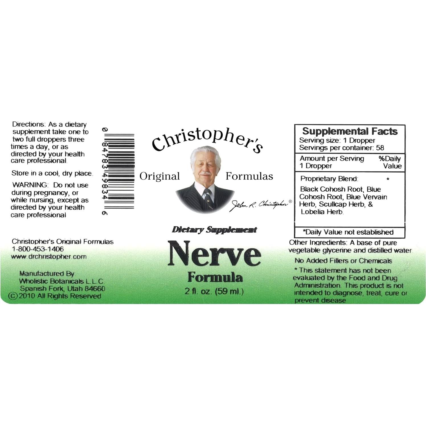 Suplemento Herbal Nervioso F. Originales Christopher 60 ml