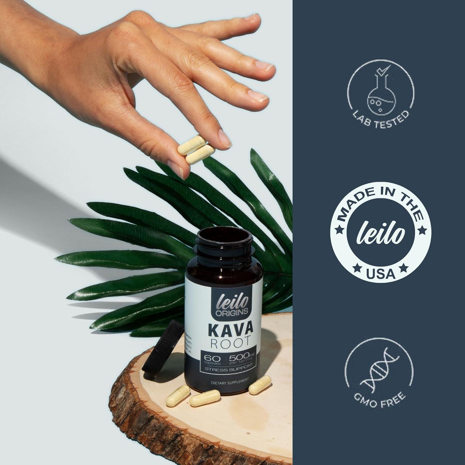 Cápsulas de Kava Leilo 500mg Veganas - 60 Unidades Relax