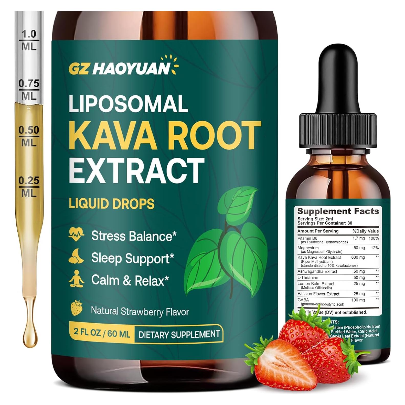 Gotas de Kava Kava Liposomal GZ HAOYUAN 59.15 ml - Relajación