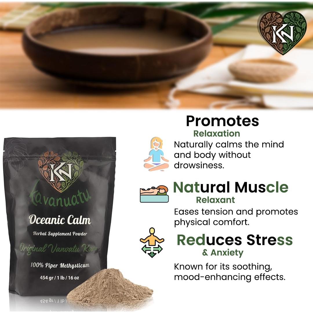 Polvo de Raíz de Kava Orgánico Kavanuatu 227g - Relajación Natural