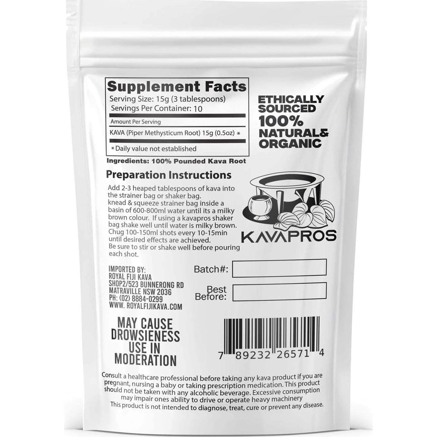 Kava Fijiano Tradicional 150g Kava Pros - Suave y Asequible