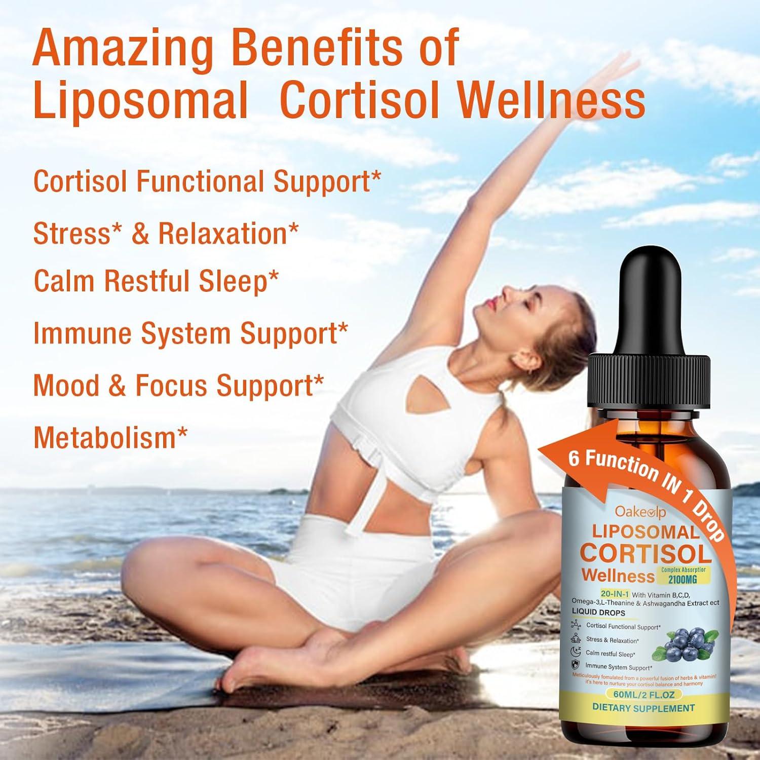 Suplemento Líquido de Cortisol Oakevlp 420mg - Ashwagandha, Magnesio