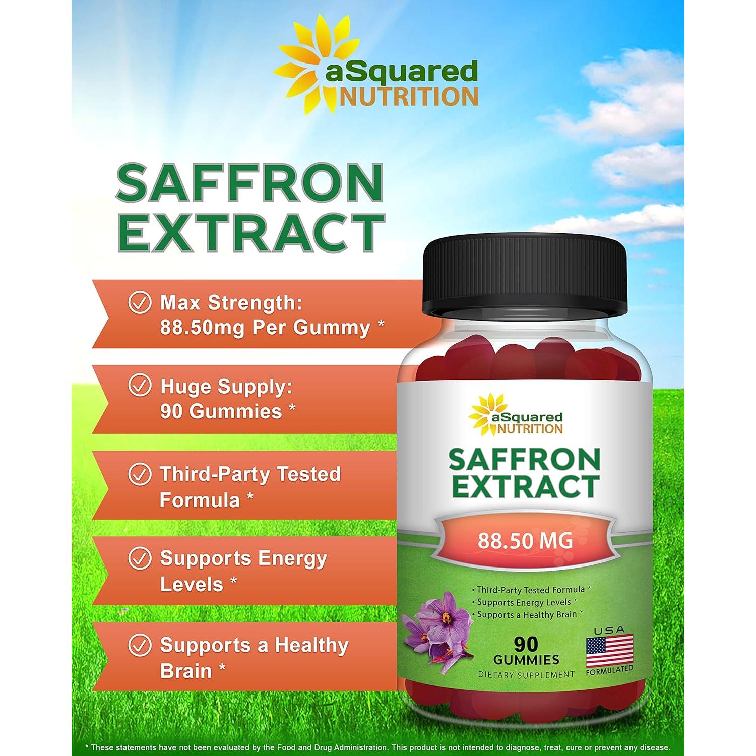 Gomitas de Azafrán aSquared Nutrition - 90 gomitas - 88.5mg