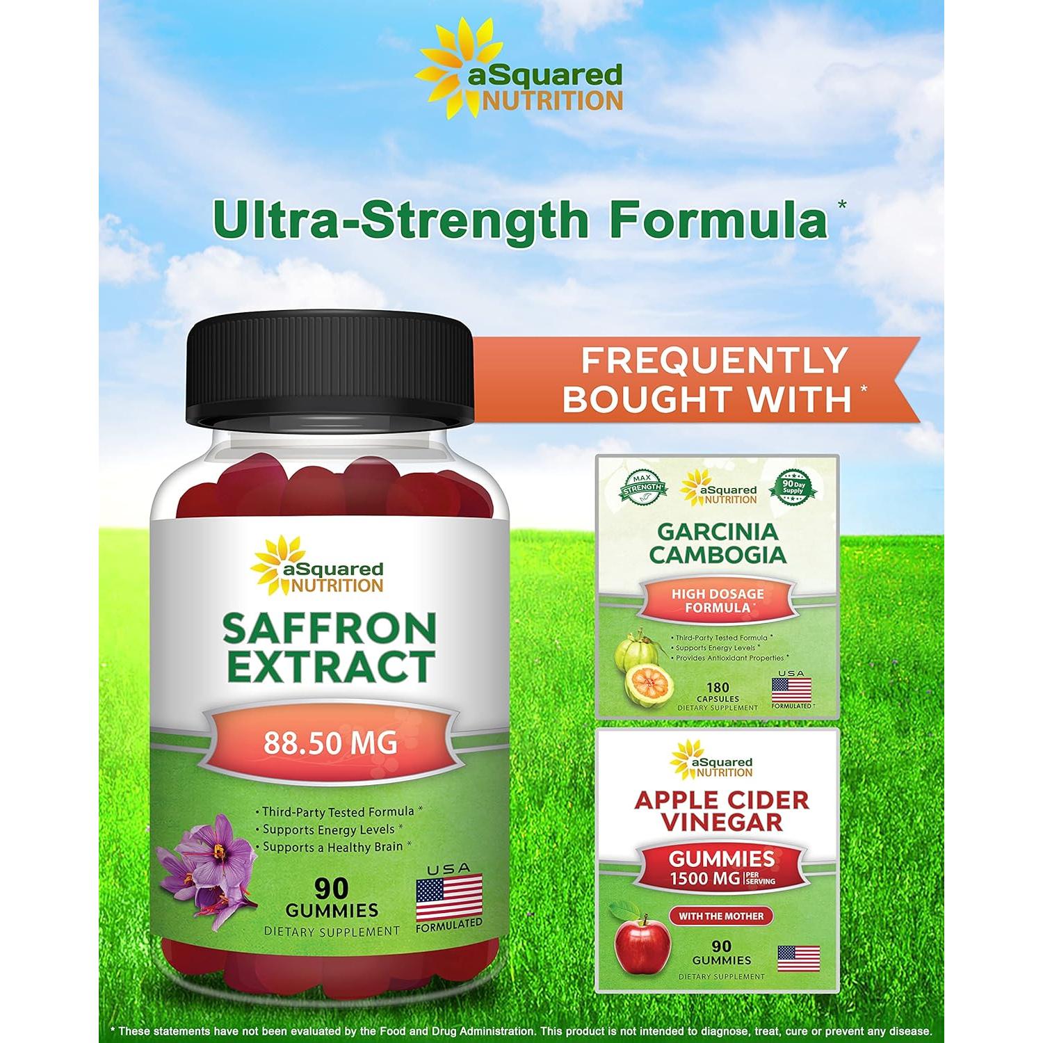 Gomitas de Azafrán aSquared Nutrition - 90 gomitas - 88.5mg