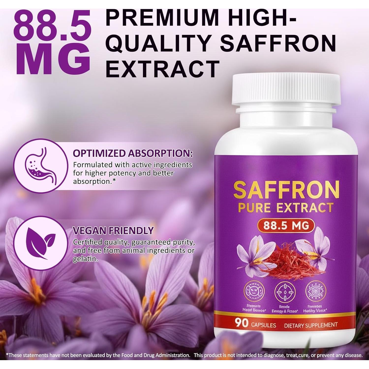 Cápsulas de Suplemento de Azafrán BOIUOITI 90 Unidades 88.5 mg