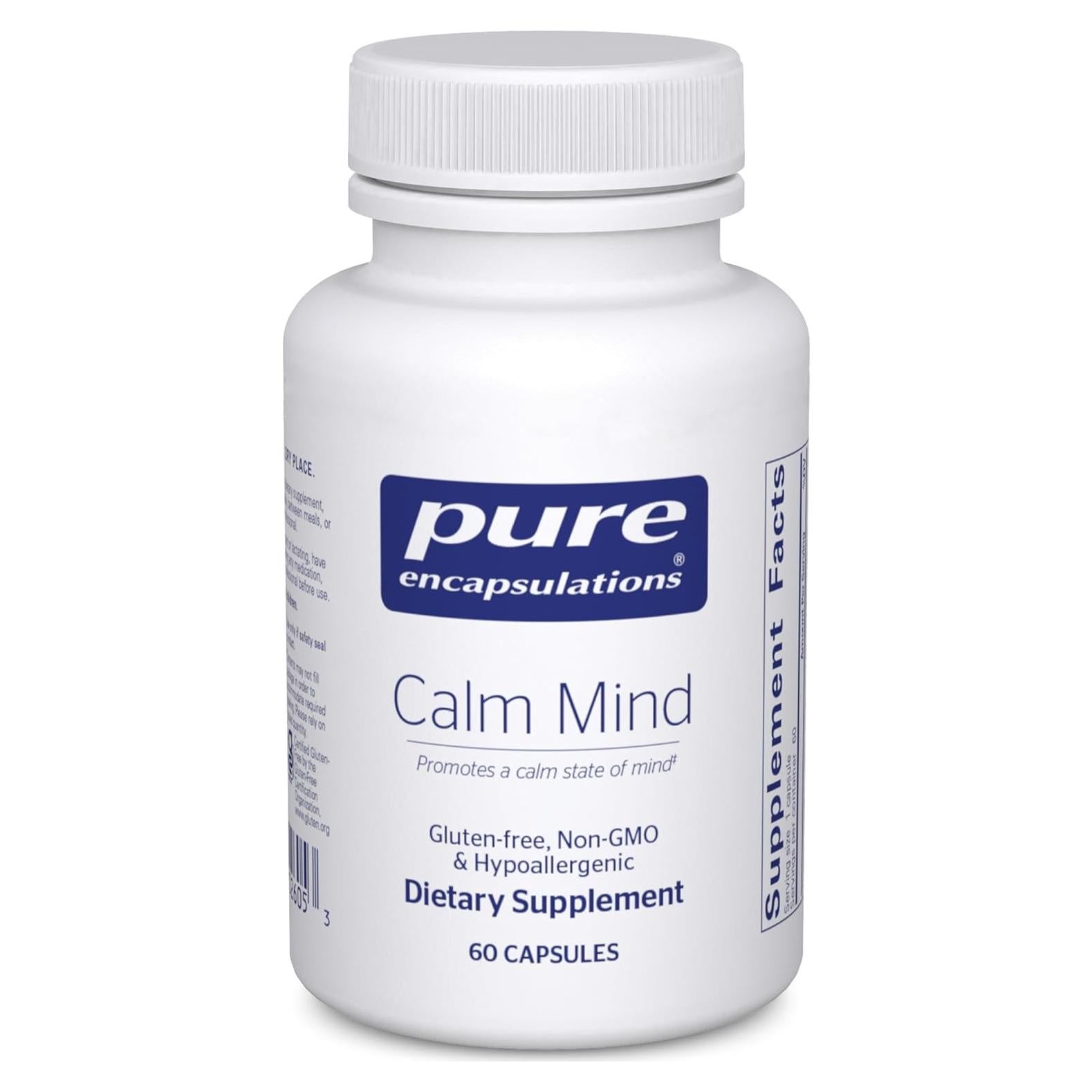 Suplemento Calmante Pure Encapsulations Mente Tranquila 60 Cápsulas