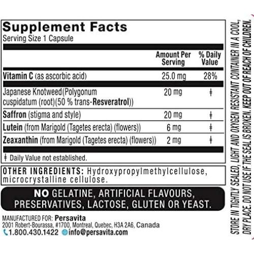 Suplemento Saffron 2020-PRO Persavita - 90 Cápsulas Vegetarianas