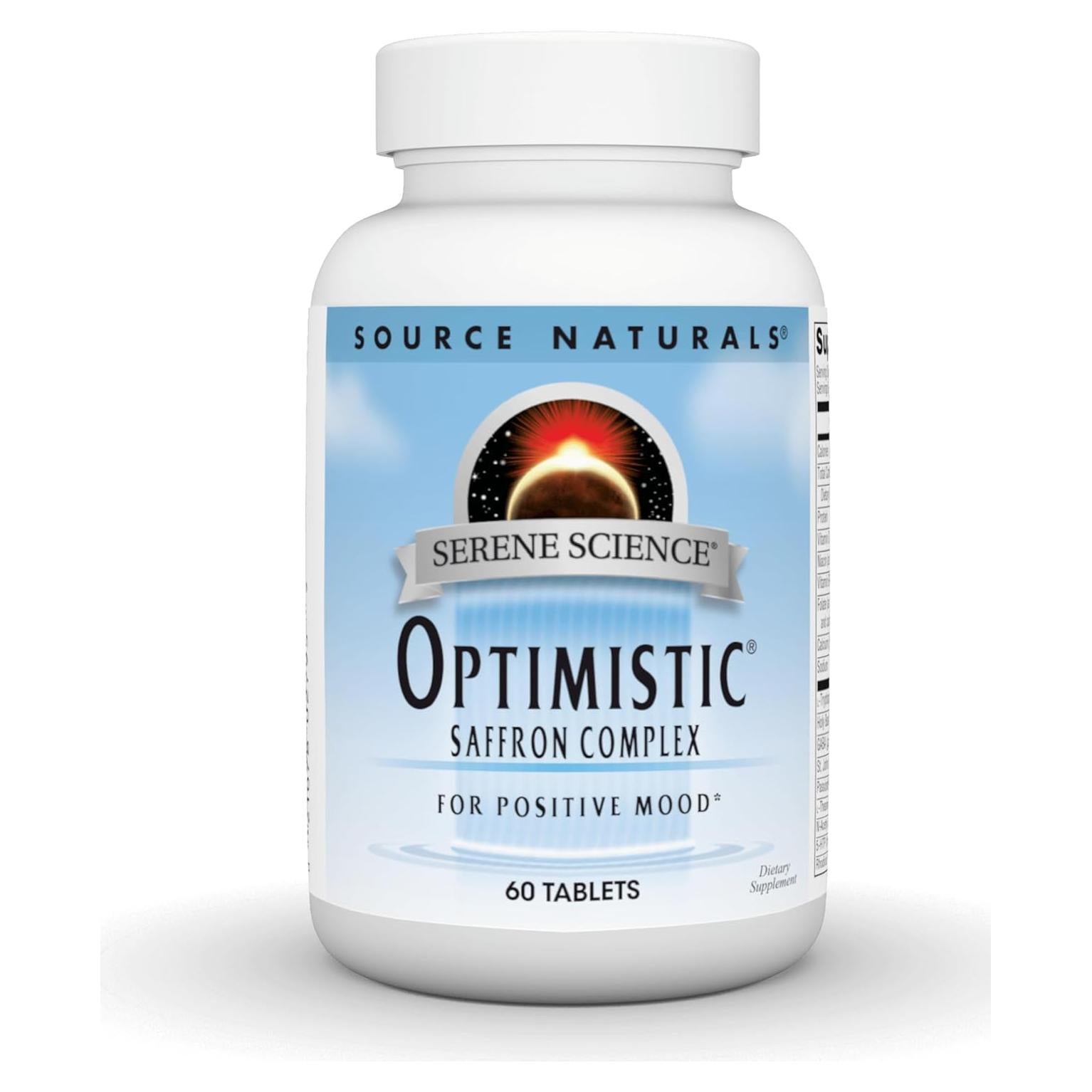 Suplemento de Azafrán Optimista Source Naturals - 60 Tabletas