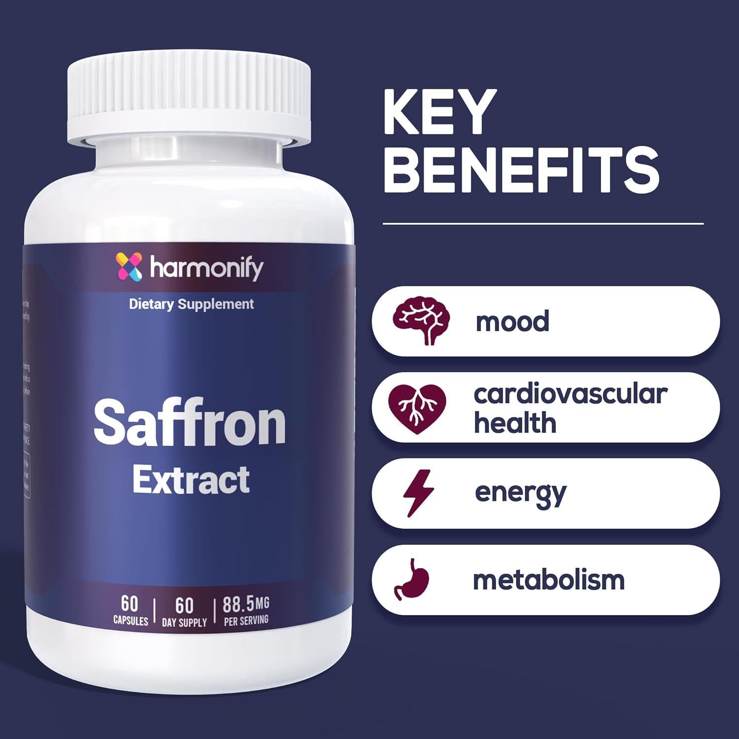 Suplemento Natural de Azafrán Harmonify 88.5mg - 60 Cápsulas