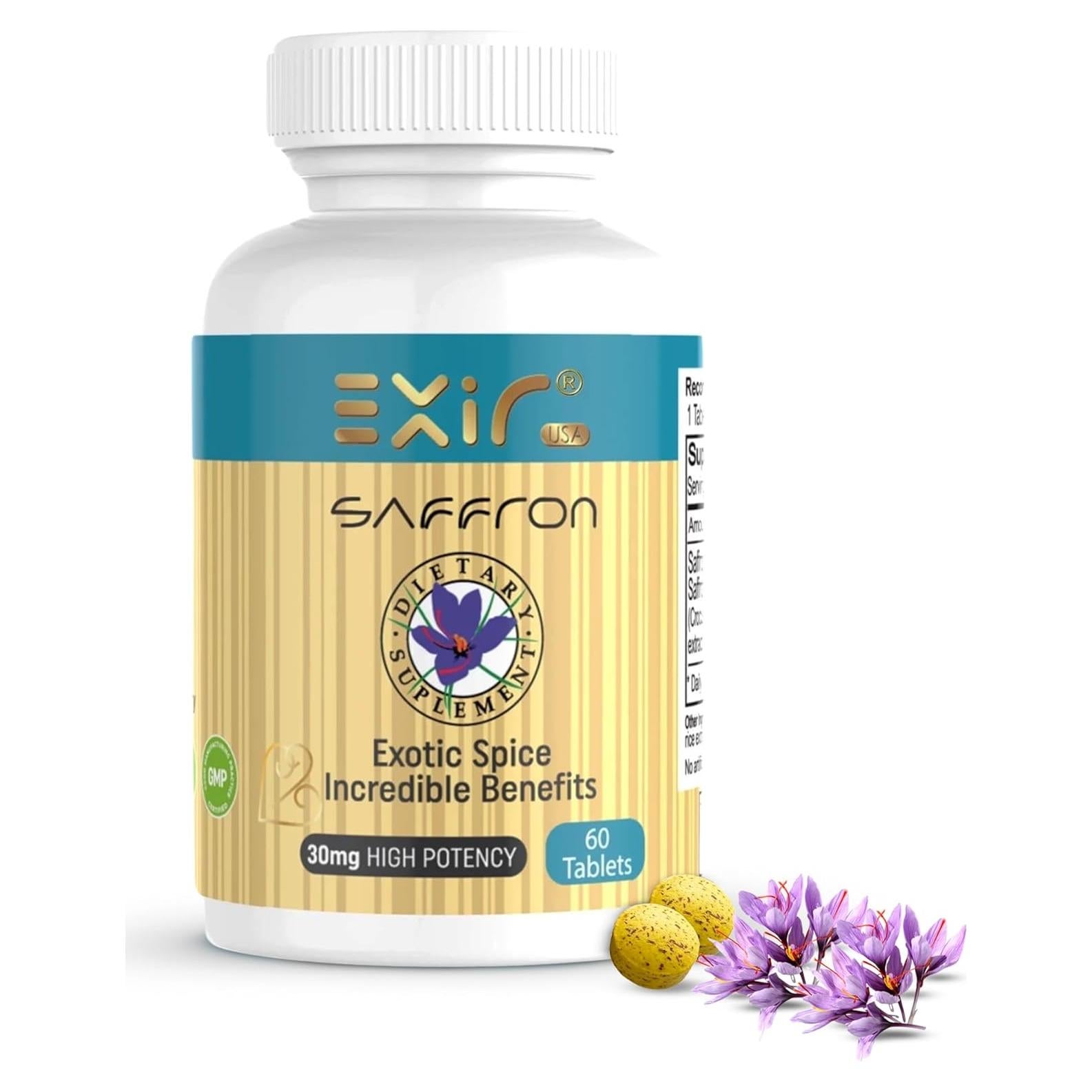 Suplemento de Azafrán Exir 60 Tabletas - Energía y Memoria