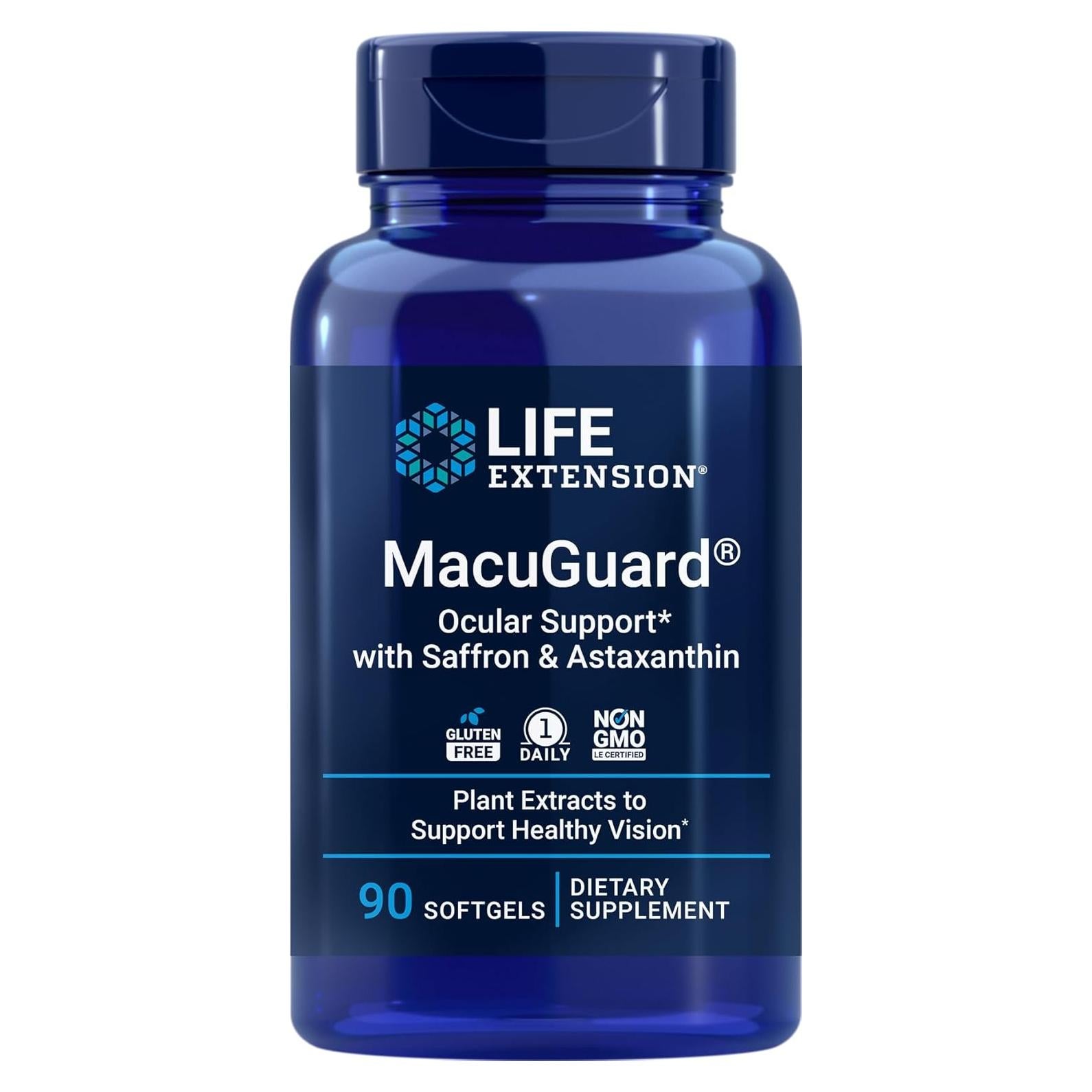 Life Extension MacuGuard 90 Gelatinas Blandas Oculares con Azafrán y Astaxantina