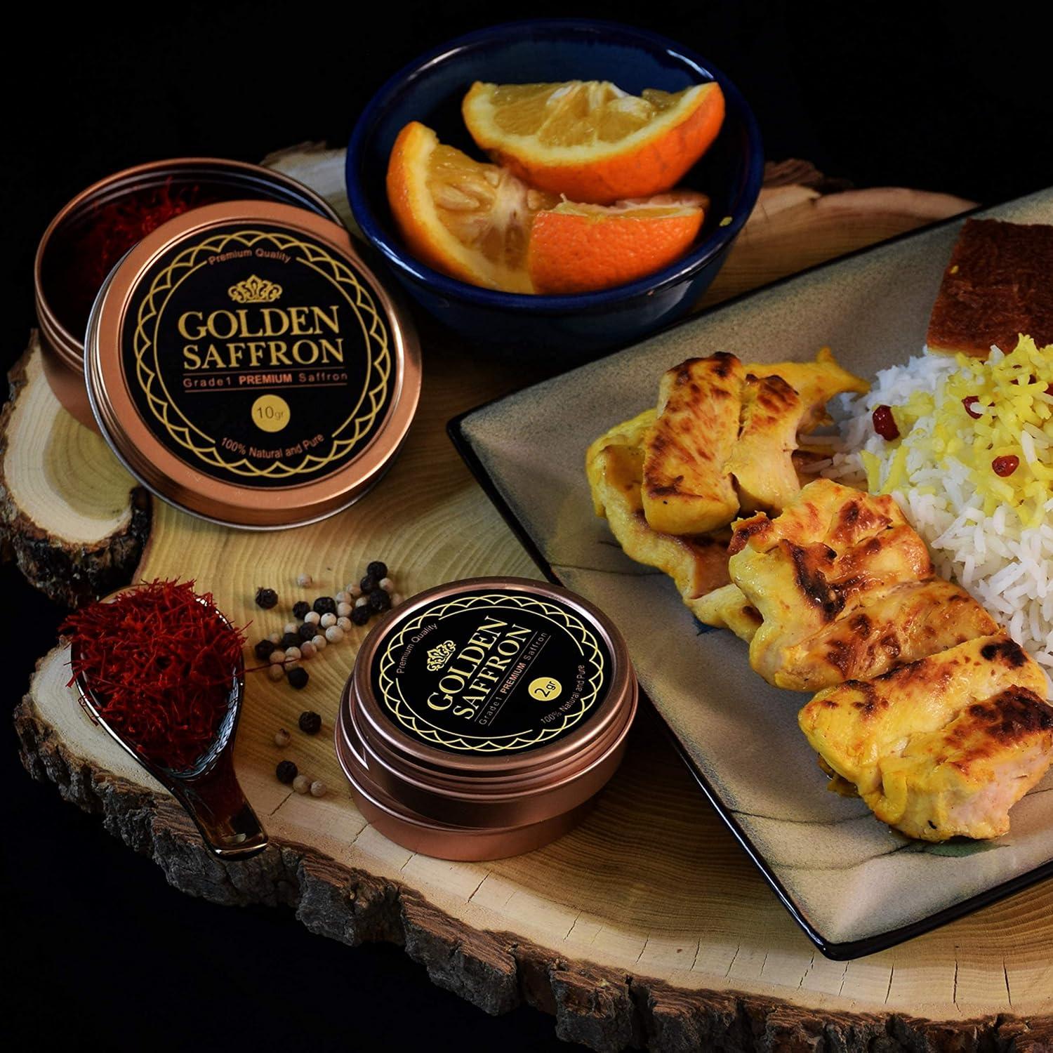 Azafrán Dorado Hilos Puro Premium 2g Grado A+ Super Negin