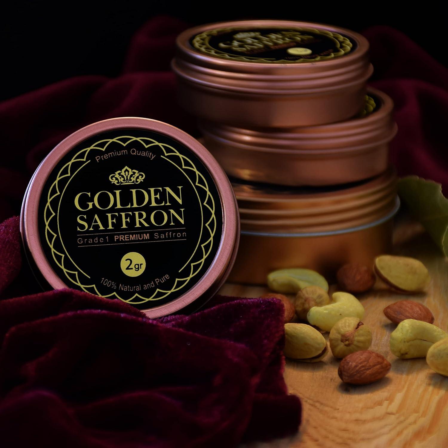 Azafrán Dorado Hilos Puro Premium 2g Grado A+ Super Negin