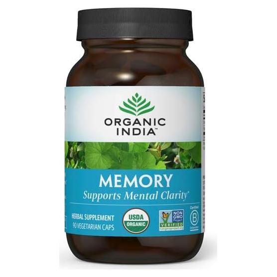 Suplemento Herbal Organic India Memory 90 Cápsulas Veganas