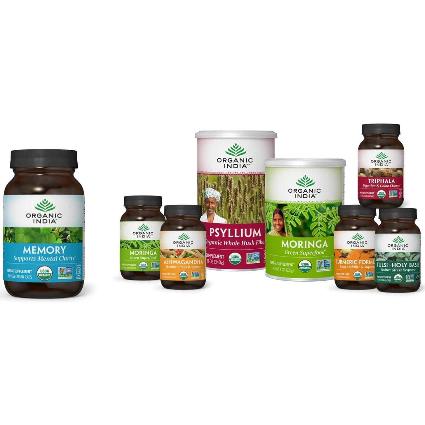 Suplemento Herbal Organic India Memory 90 Cápsulas Veganas