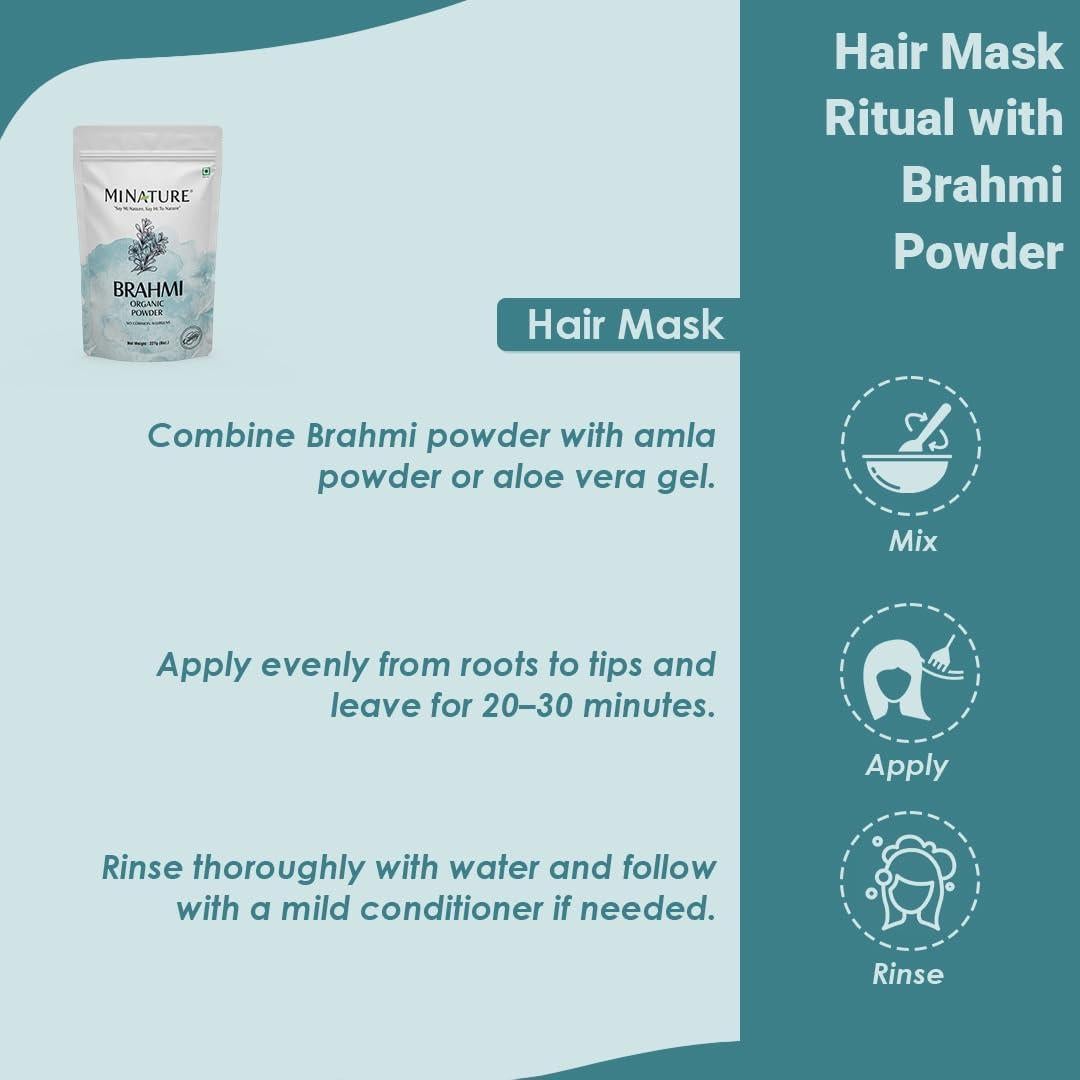 Polvo Orgánico de Brahmi Mi Naturaleza 227 g - Crecimiento Cabello