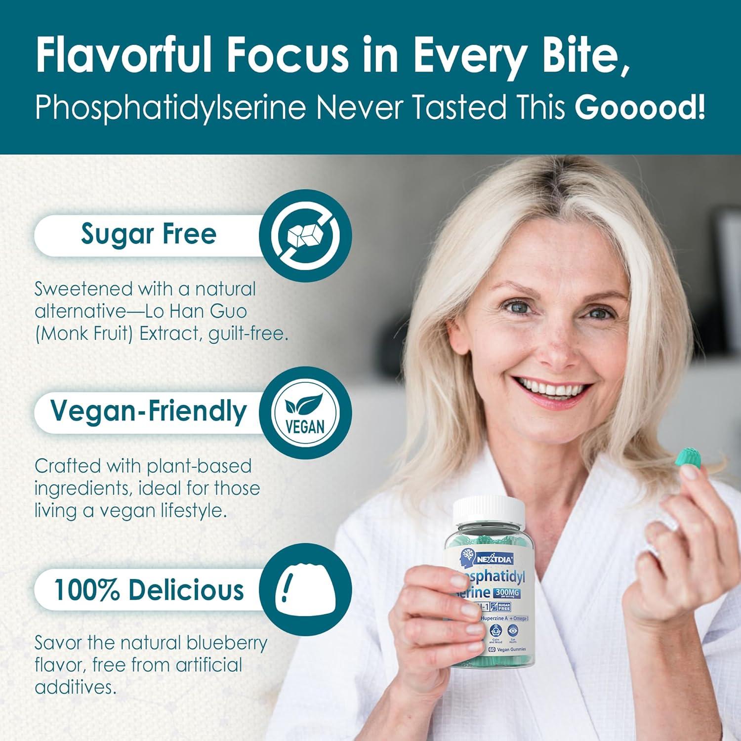 Gominolas de Fosfatidilserina Nextdia 60 Unidades - Suplemento Nootrópico