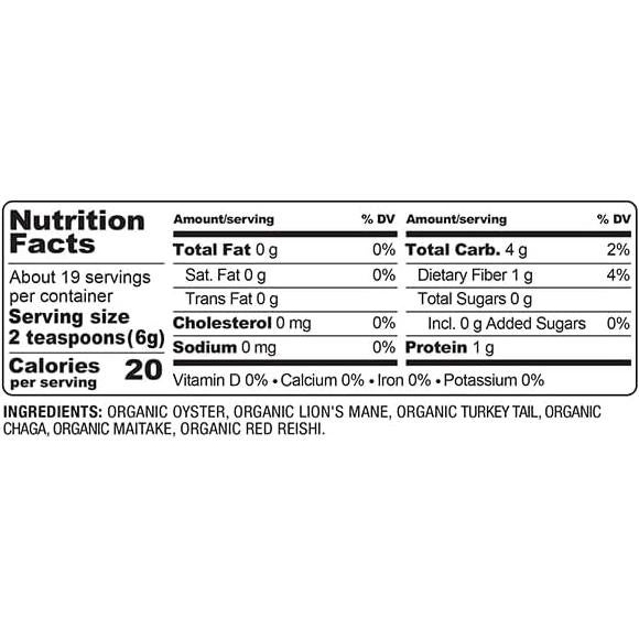 Polvo de Mezcla de Memoria de Hongos BareOrganics 113.4 g - Orgánico