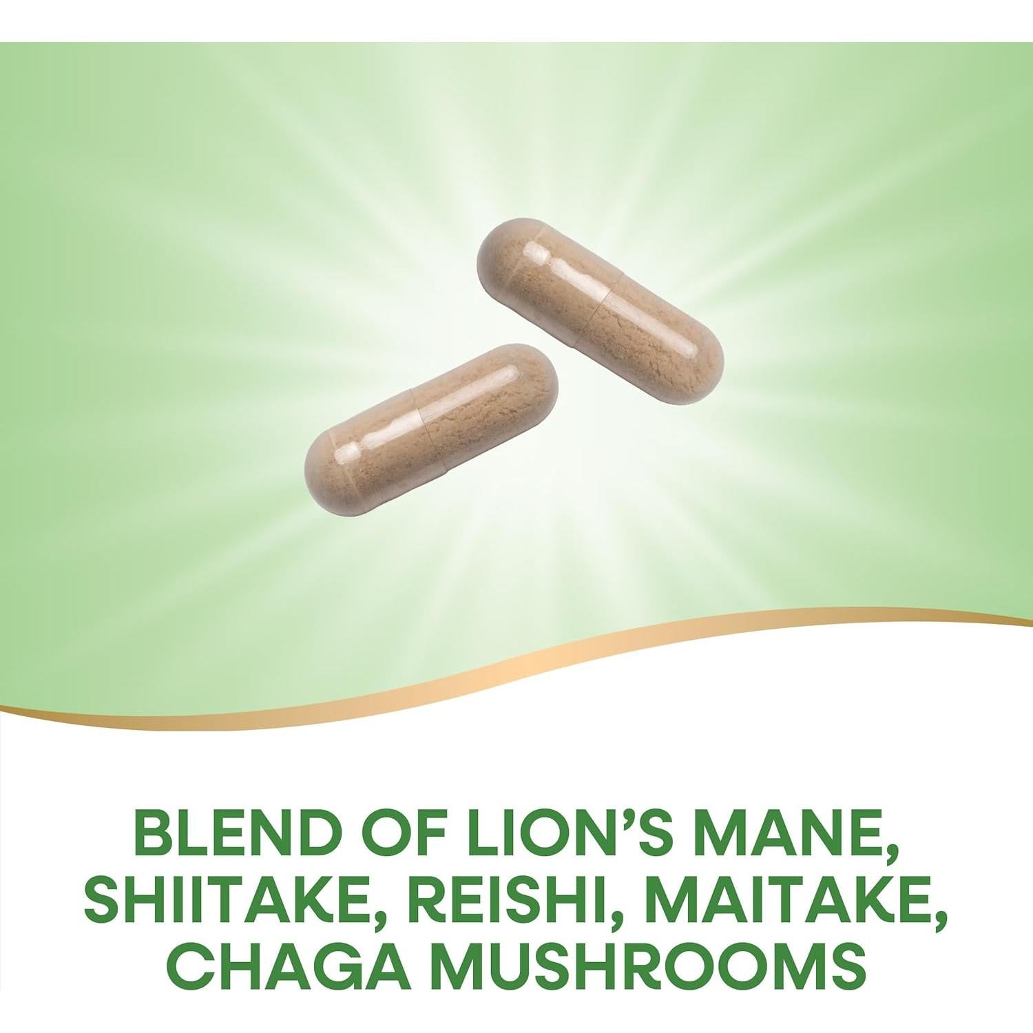 Mezcla de 5 Hongos Nature's Way 60 Cápsulas Veganas