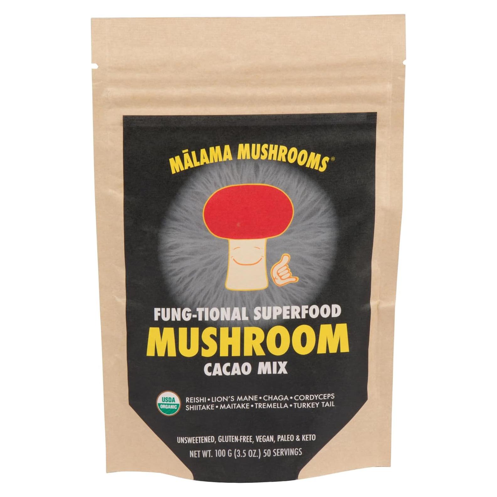 Malama Mezcla de Cacao Caliente 8 Hongos Superalimento 99.22 g