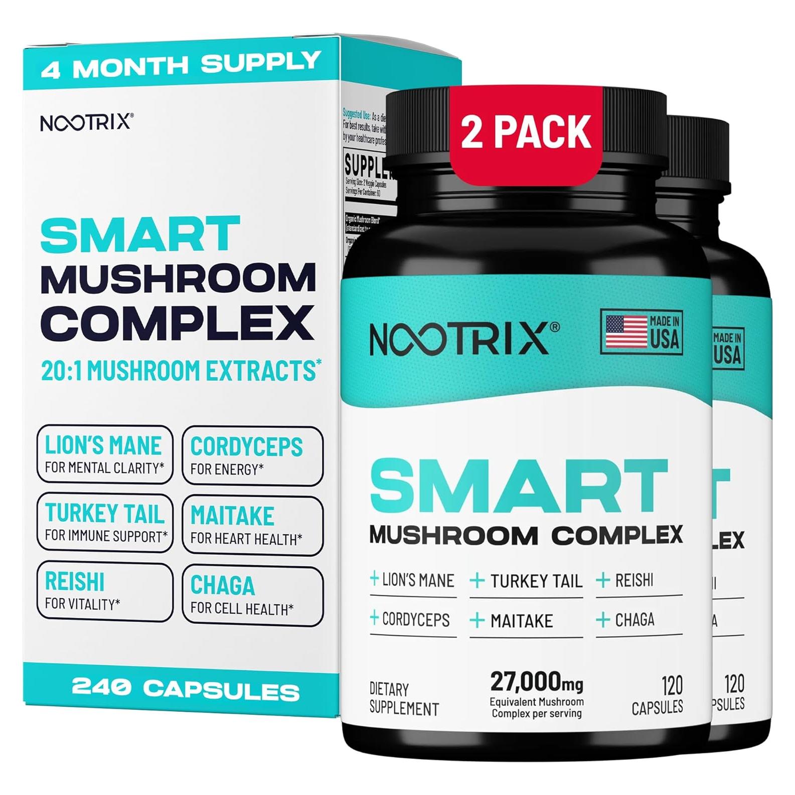 Suplemento Nootrix de Hongos Inteligentes 240 Cápsulas 27000mg