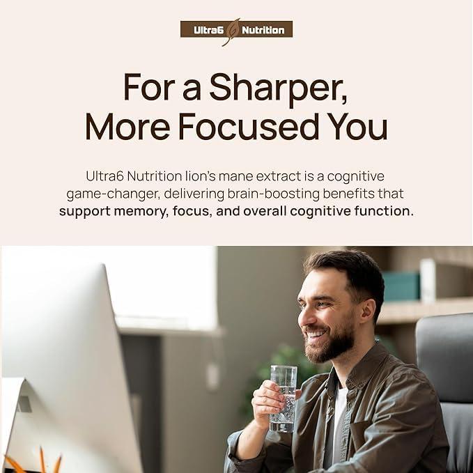 Cápsulas de Melena de León Ultra6 Nutrition - 90 Unidades