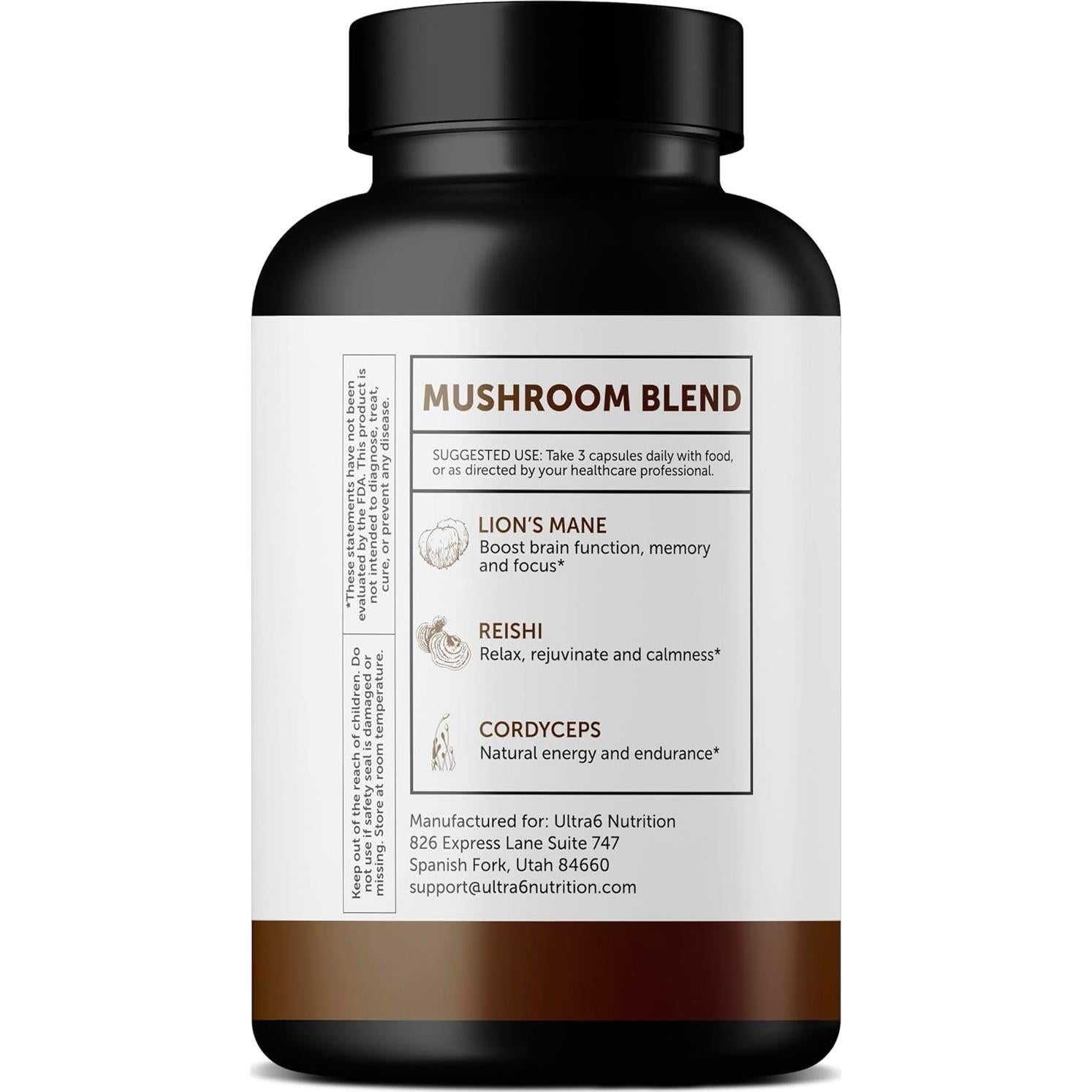 Cápsulas de Melena de León Ultra6 Nutrition - 90 Unidades