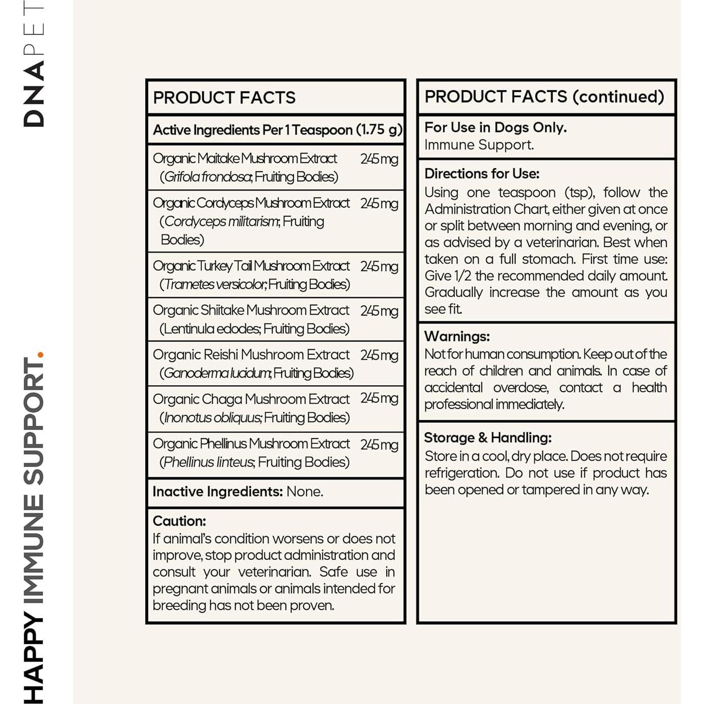 Suplemento en Polvo para Perros DNA PET Inmunidad Feliz 99g