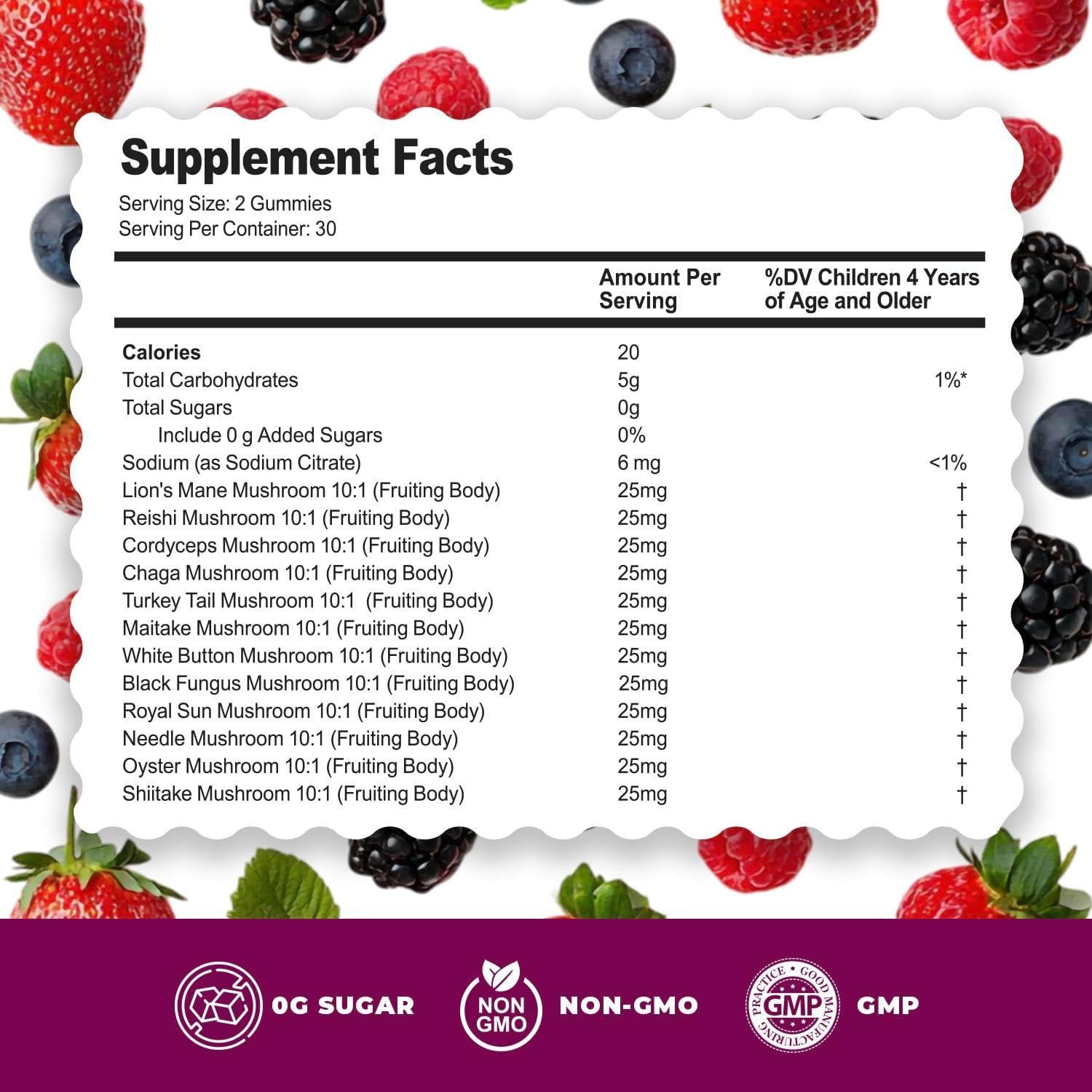 Gomitas de Hongo Melena de León DR. MORITZ 120g Sin Azúcar