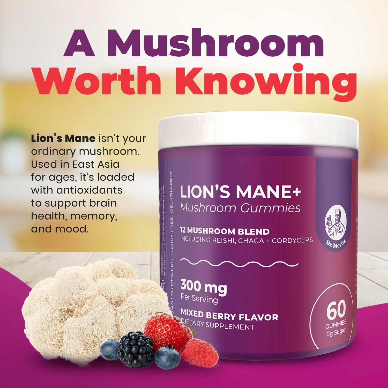 Gomitas de Hongo Melena de León DR. MORITZ 120g Sin Azúcar