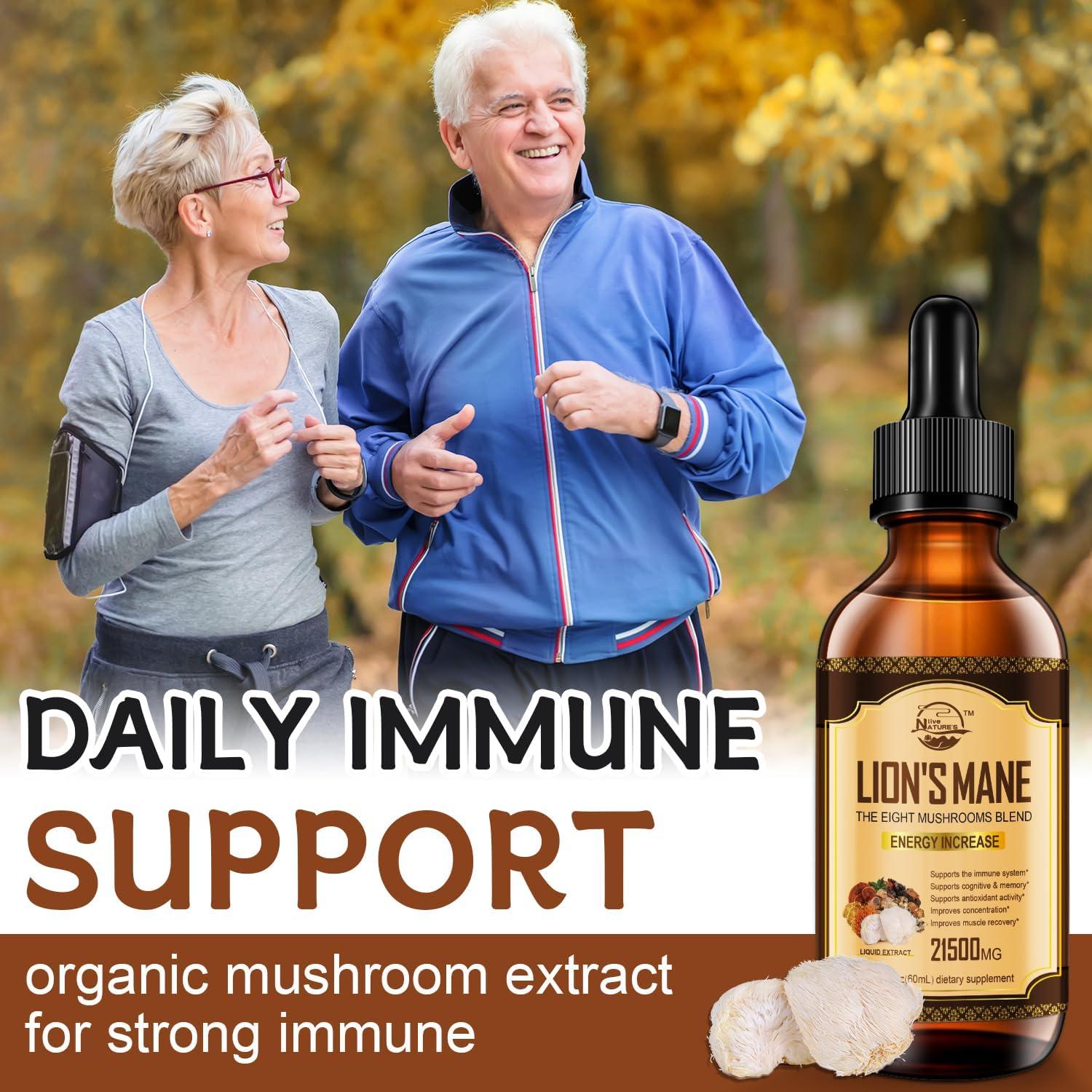 Suplemento de Melena de León Nature's Live 59 ml x2 - Inmunidad y Enfoque