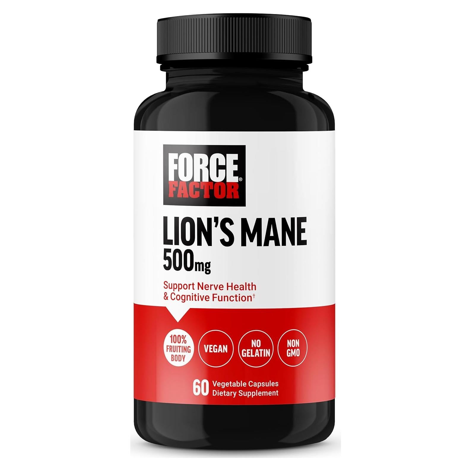 Cápsulas de Melena de León Force Factor 60 Veganas 100% Frutal