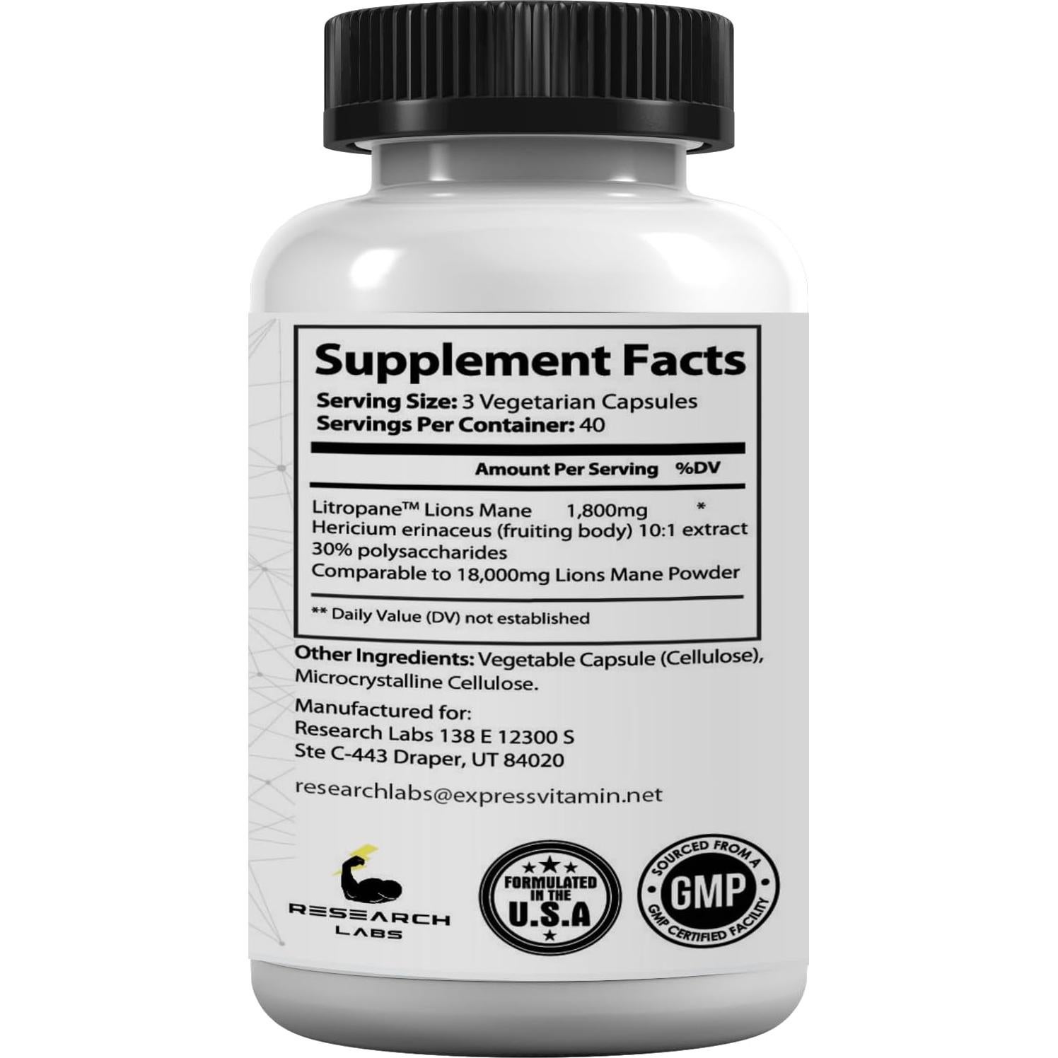 Cápsulas de Melena de León Orgánica Research Labs - 240 Unidades