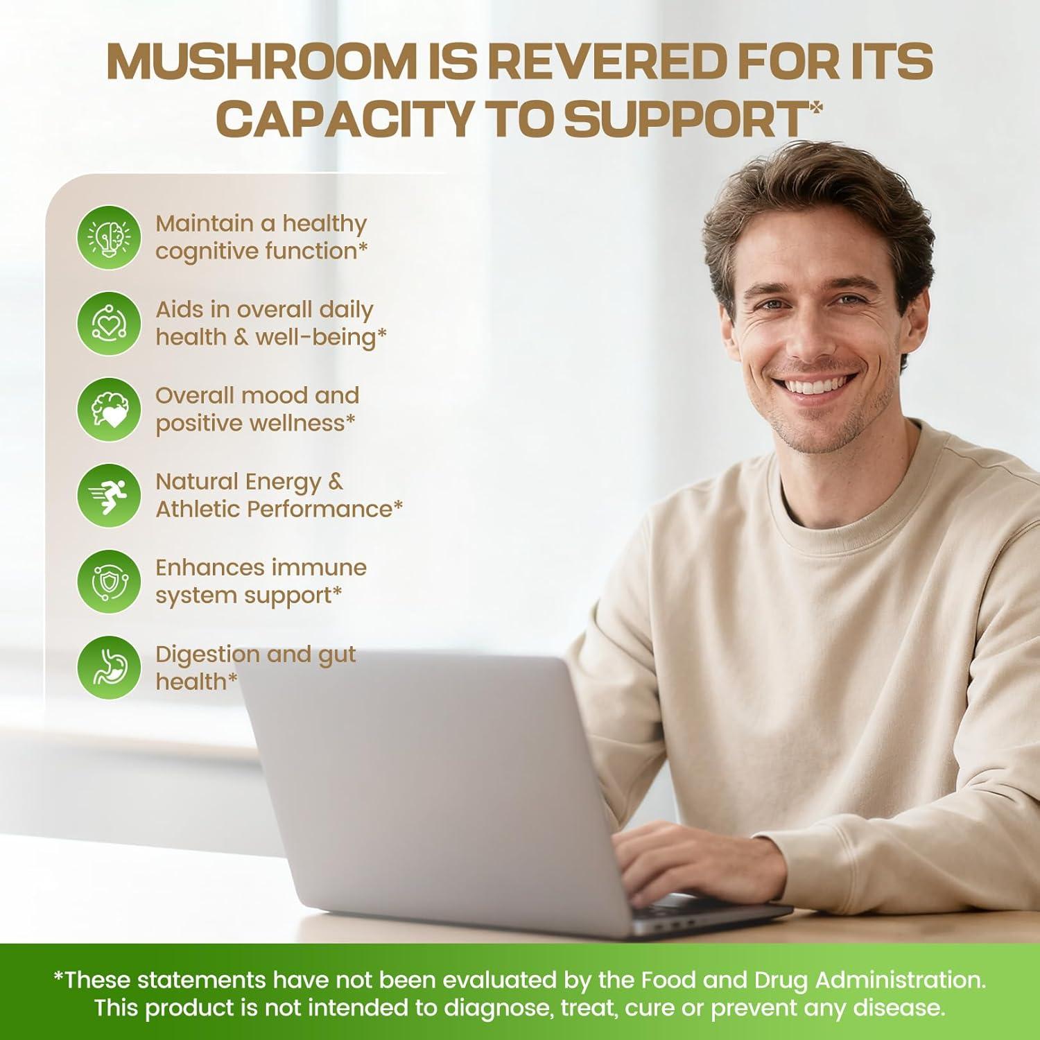 Suplemento 22 en 1 Nature Whisper Hongos y Ashwagandha - 60 Cápsulas