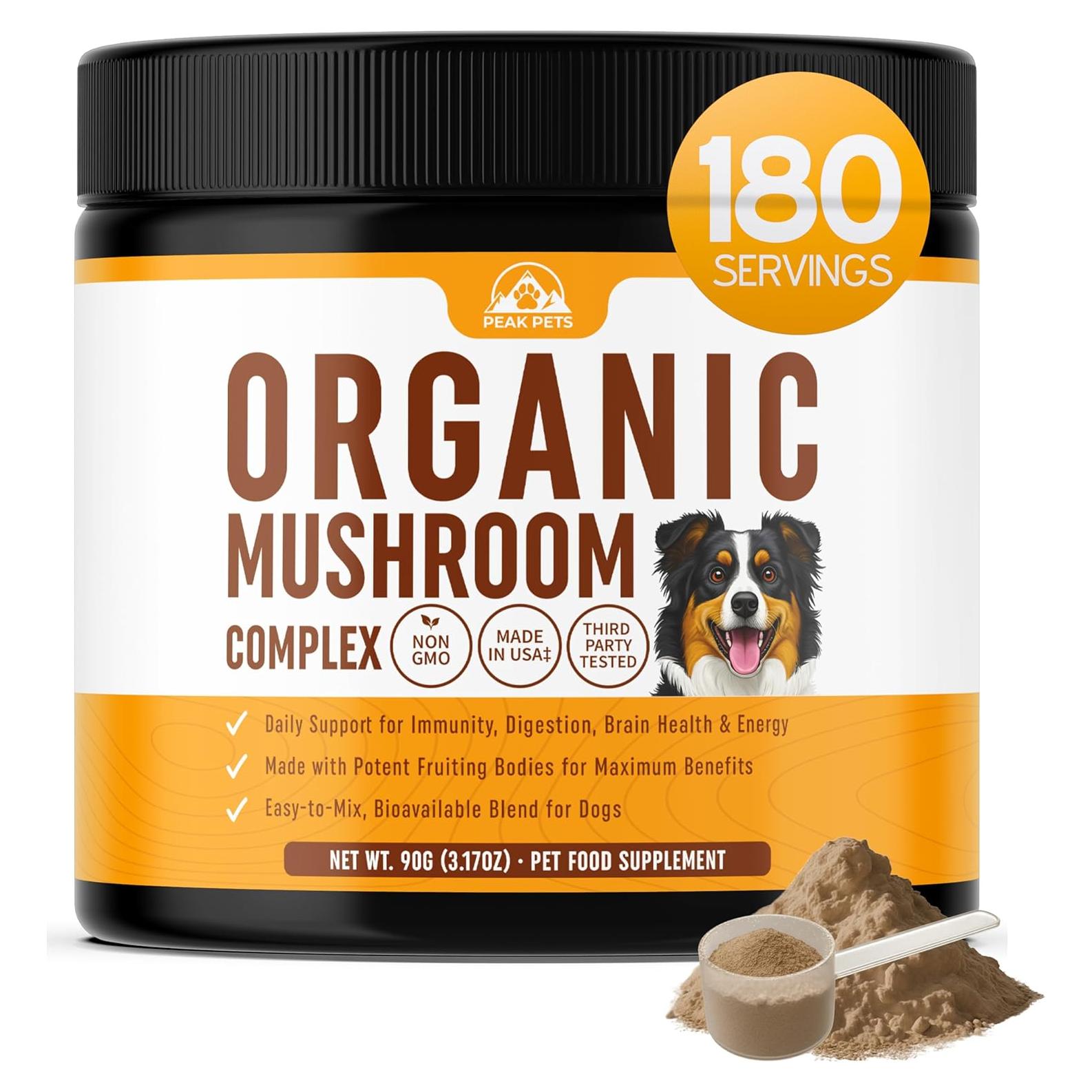 Suplemento en Polvo de Champiñones Peak Pets 90g - Inmunidad y Salud