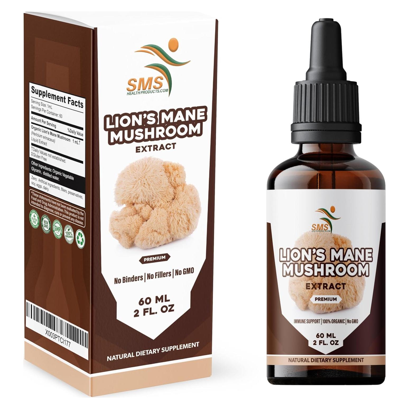 Gotas de Hongo Melena de León SMS - Extracto Orgánico 59 mL