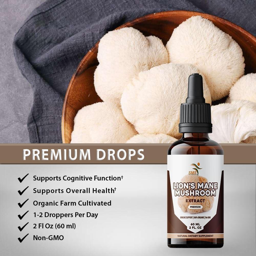 Gotas de Hongo Melena de León SMS - Extracto Orgánico 59 mL