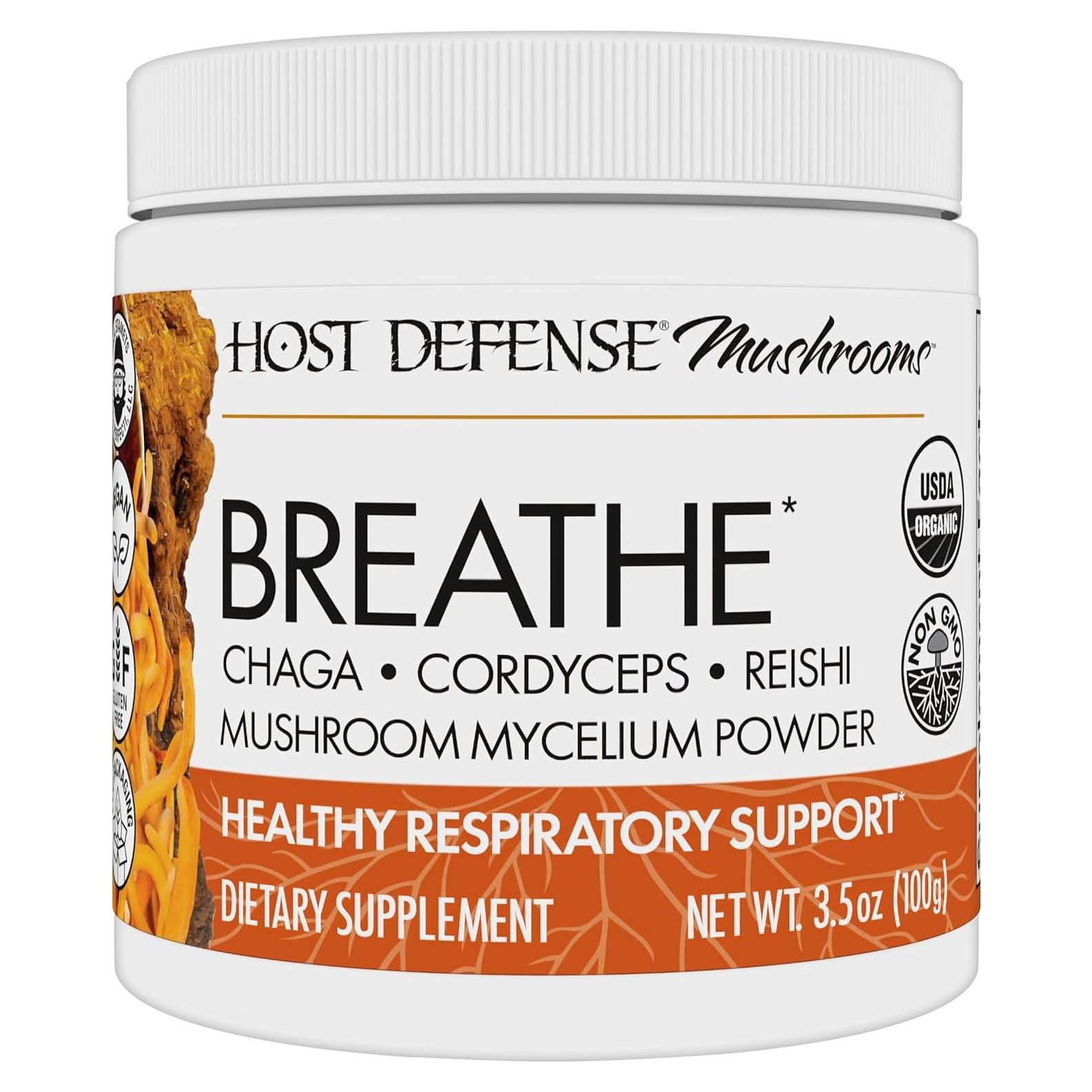 Host Defense Breathe Polvo 136 g - Suplemento Inmunológico y Respiratorio