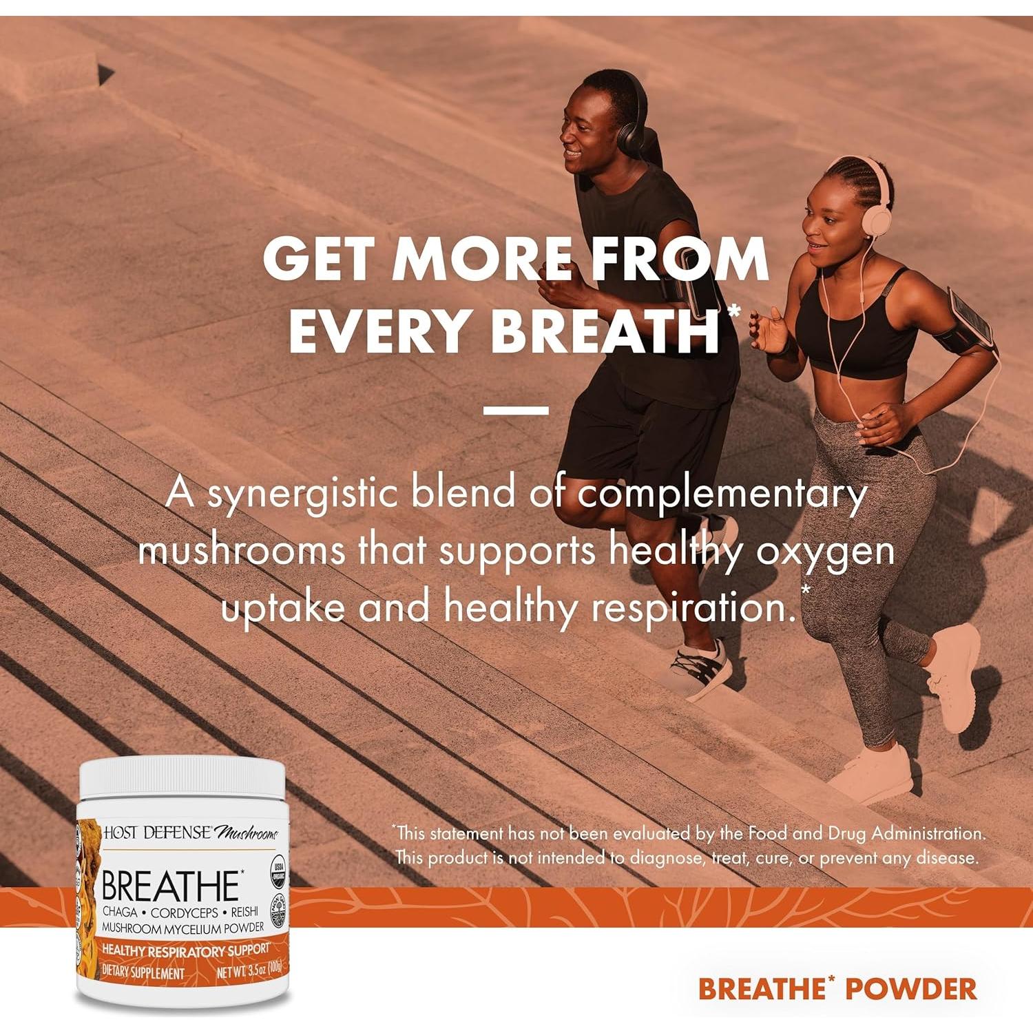 Host Defense Breathe Polvo 136 g - Suplemento Inmunológico y Respiratorio