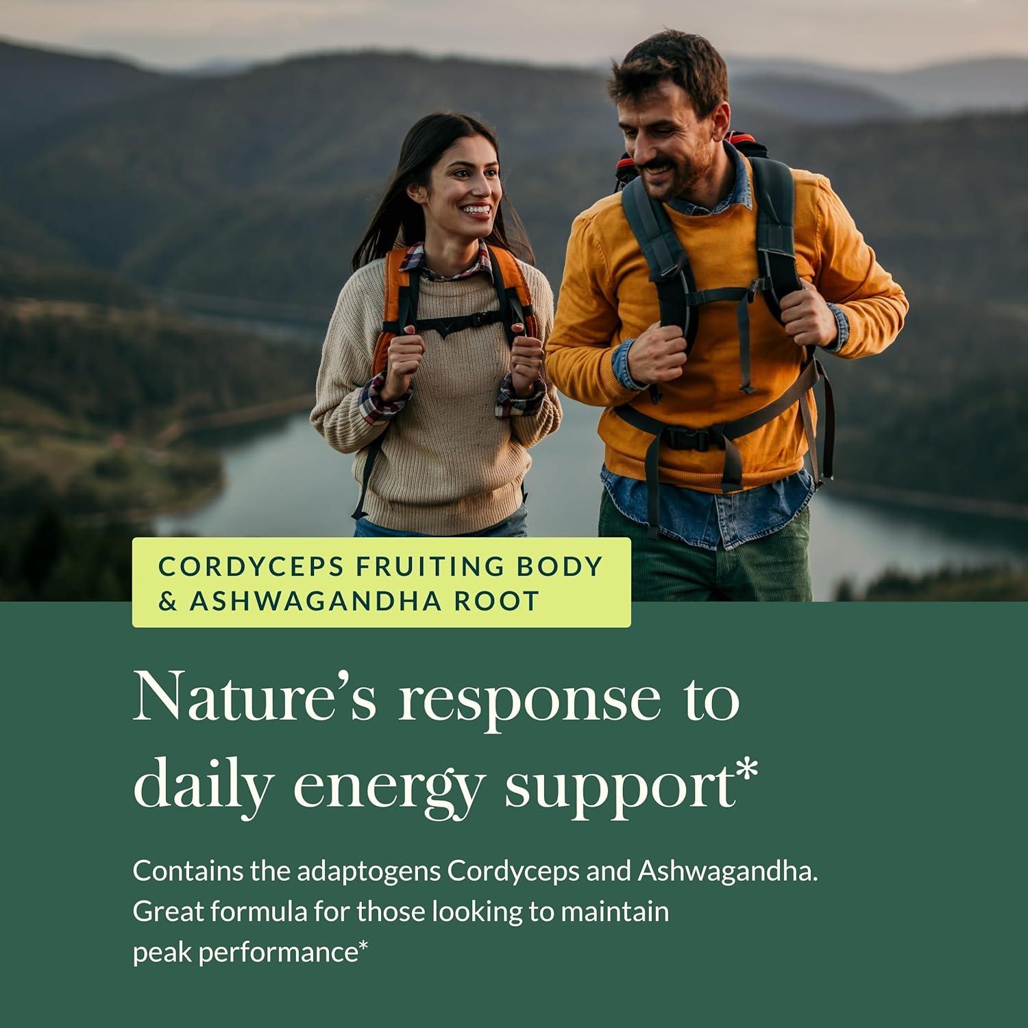 Suplemento Energético Gaia Herbs - Hongos y Ashwagandha 60 Cápsulas