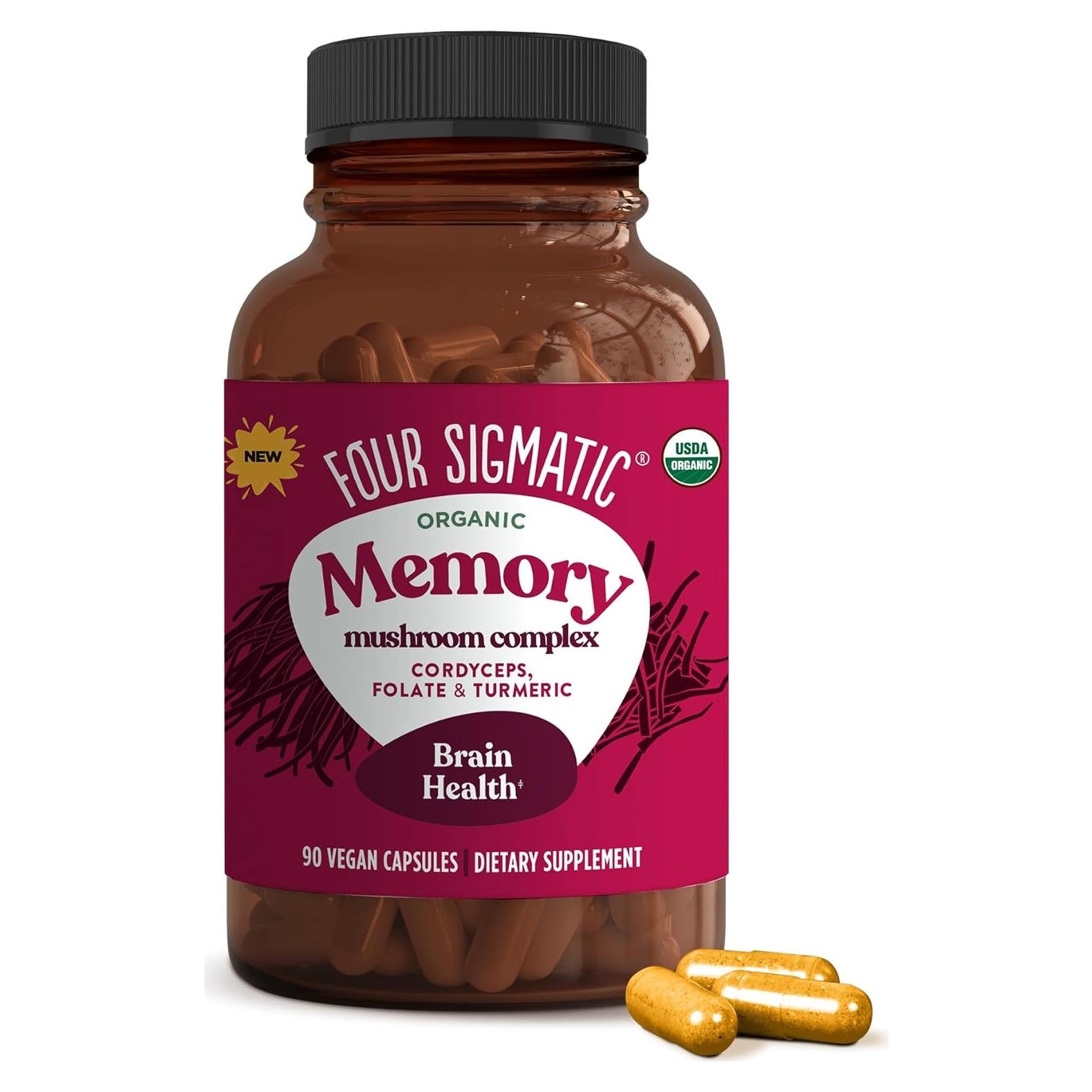 Cápsulas de Memoria Four Sigmatic | Cordyceps y Folato | 30 Porciones