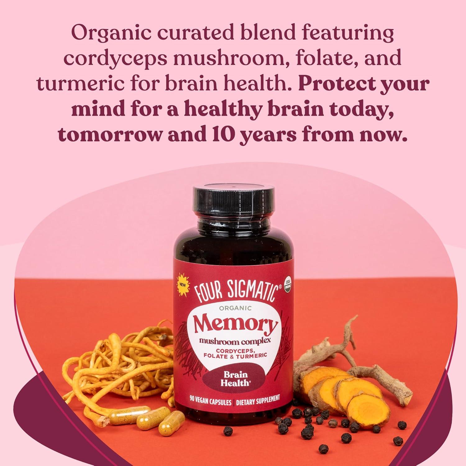 Cápsulas de Memoria Four Sigmatic | Cordyceps y Folato | 30 Porciones