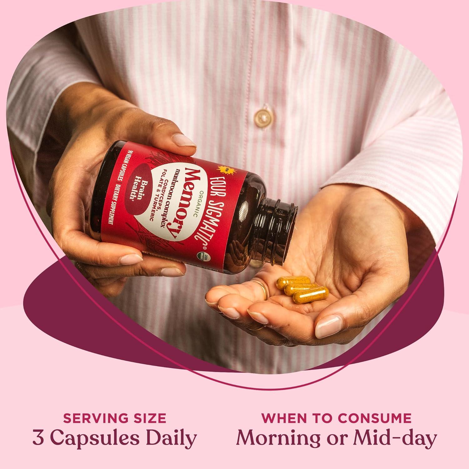 Cápsulas de Memoria Four Sigmatic | Cordyceps y Folato | 30 Porciones